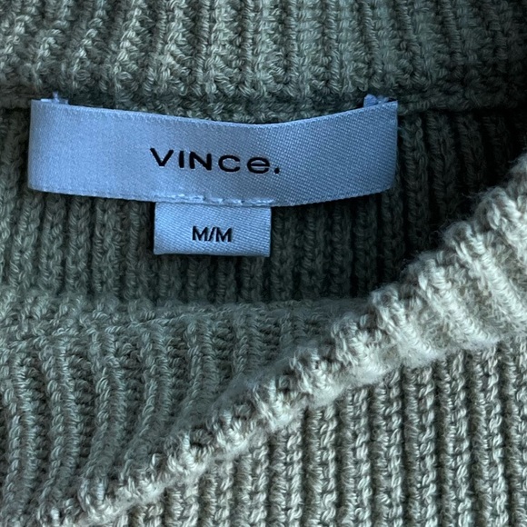🆕Vince Beige Ribbed Crewneck Pullover Sweater Ladies Size M NWT Cotton Blend - Picture 6 of 12